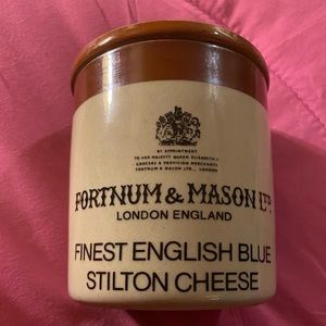 FORTNUM &AMP; MASON FINEST ENGLISH BLUE STILTON CHEESE JAR LID STONEWARE DENBY